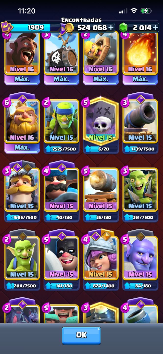 CONTA CLASH ROYALE, COM CARTAS EM NÍVEL COMPETITIVO E GEMADA, E-MAIL PD