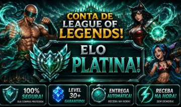 [Entrega Automática] Conta Lol Platina, 13 Skins, 1 Mítica, Honra 5, Lvl 39