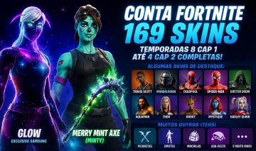 Conta Fortnite OG - 169 Skins ( Minty, Glow e outros ) VALOR NEGOCIAVEL