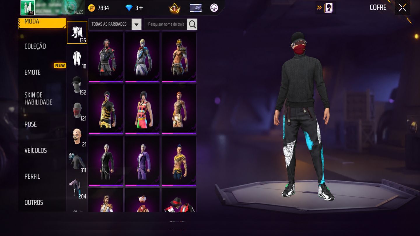 CONTA FREE FIRE INSANA! MUITAS SKINS, RARIDADES E COLEÇÃO BRABA!