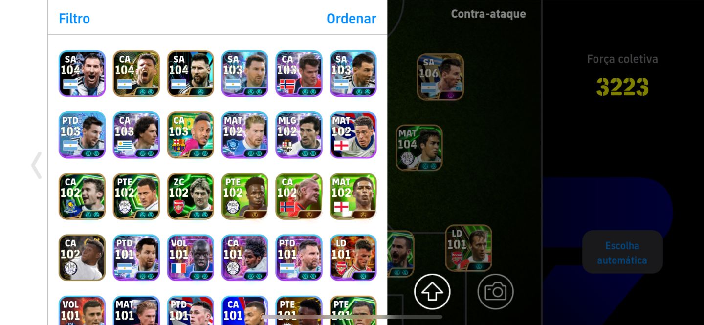 CONTA EFOOTBALL +3220 FORÇA COLETIVA, MESSI, MBAPPE, DROGBA, RONALDINHO ETC