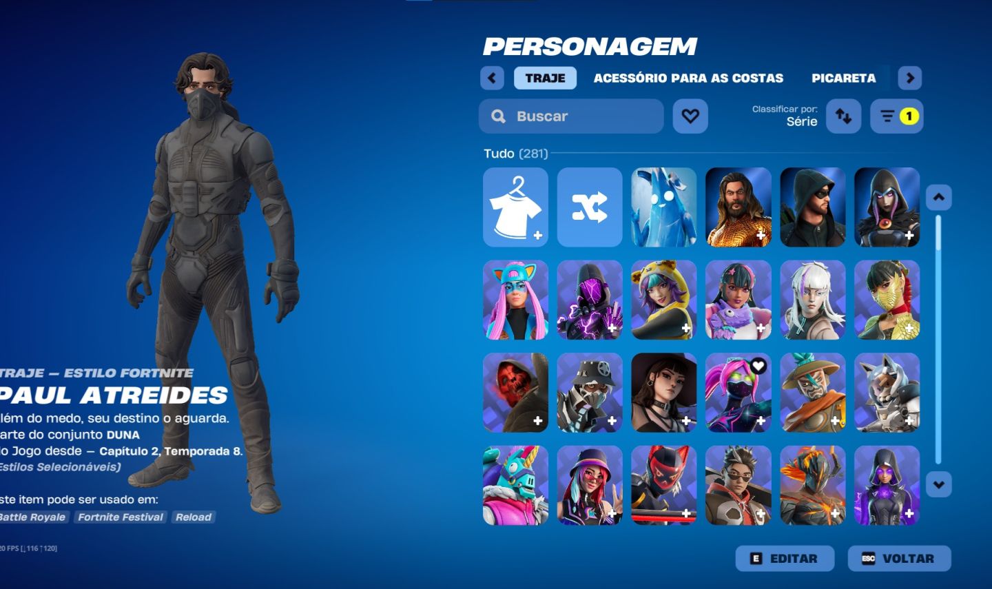 Conta de fortnite tryhard com 281 skins