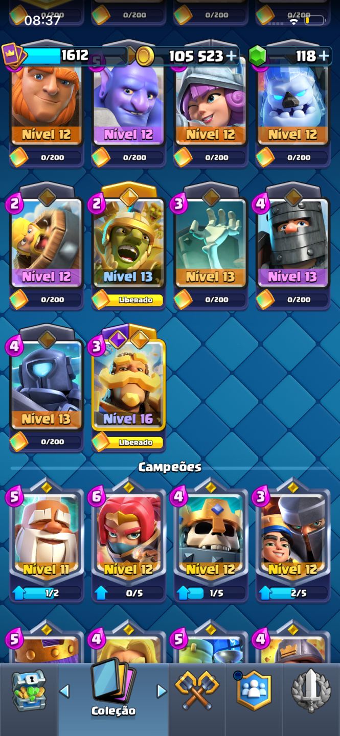 Conta Clash Royale Coleção Completa CL 1612