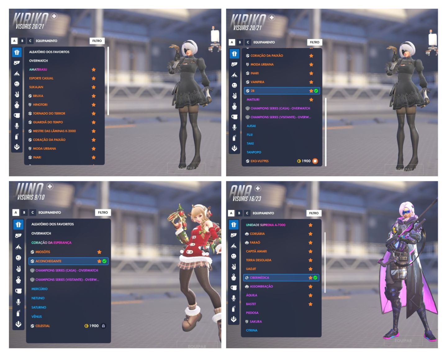 CONTA OVERWATCH | 720+ Skins (11 Miticas, 6 Golden Guns) | Collabs e Skins OWL