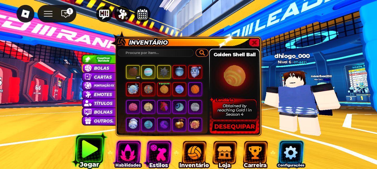 Conta de haikyuu legends com skin de instaplayer