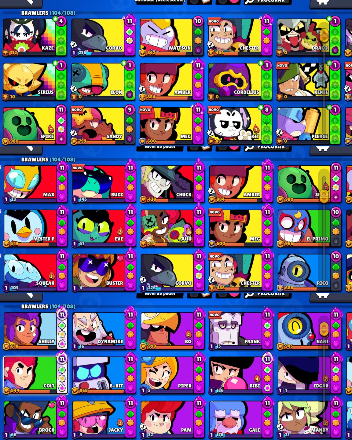 CONTA DE BRAWL STARS 54K DE TROFEUS 104/108 | 2018