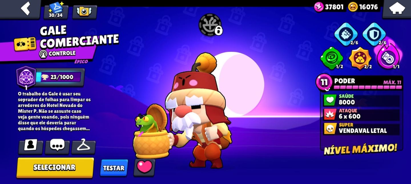 Conta do brawl stars com o primeiro passe com muitas skins lendárias