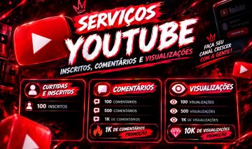 [ MENOR PREÇO DO SITE ] YOUTUBE CURTIDAS, INSCRITOS E VISUALIZAÇÕES