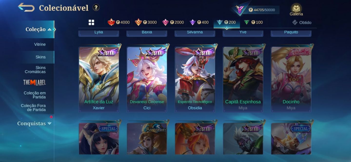 Conta Mobile Legends Melhor Colecionador