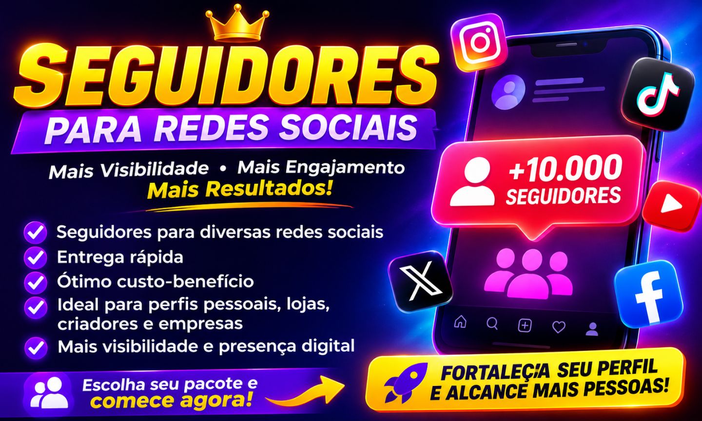Seguidores redes sociais