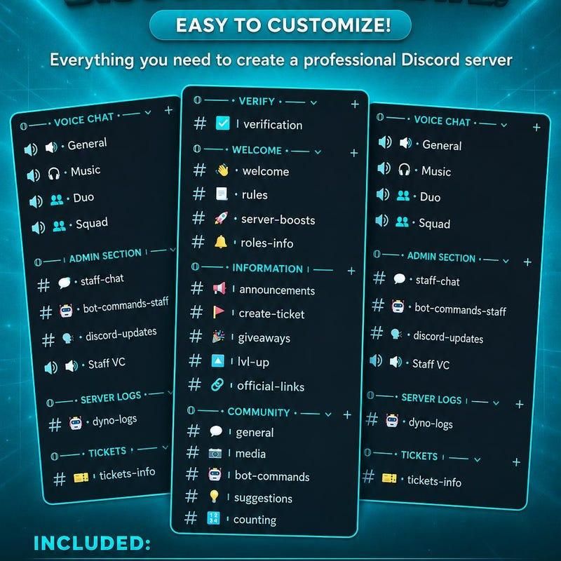 [DISCORD] Criação e Personalização de Servidores | +200 Templates | Orçamento.