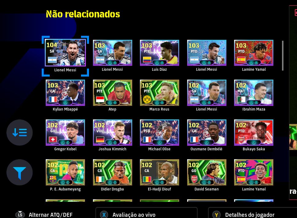 CONTA STEAM eFOOTBALL FORÇA 3213 | ZLATAN 109, NEDVD 107, BATISTUTA 105