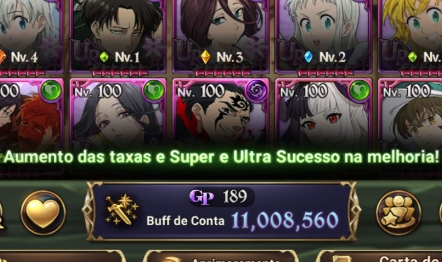 Conta de 7ds com 11 milhões end game pela metade do preço original