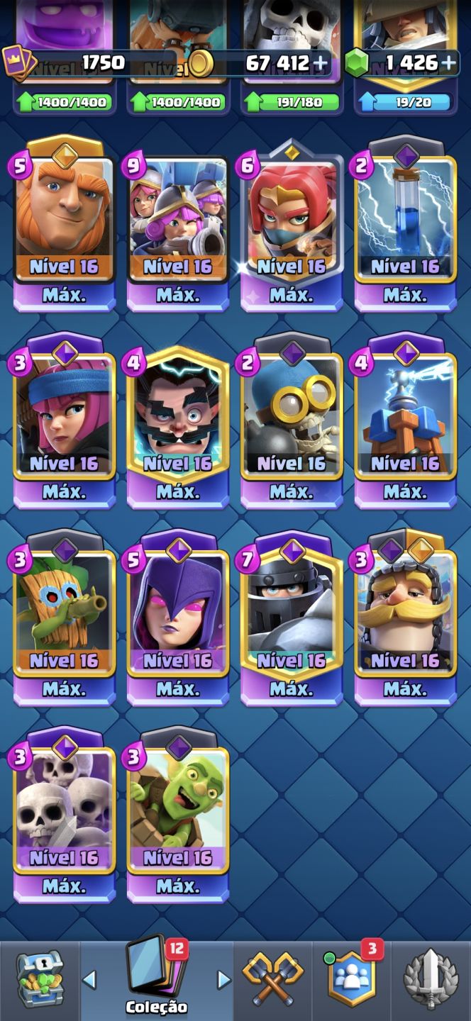 Conta clash Royale 14000 quase full
