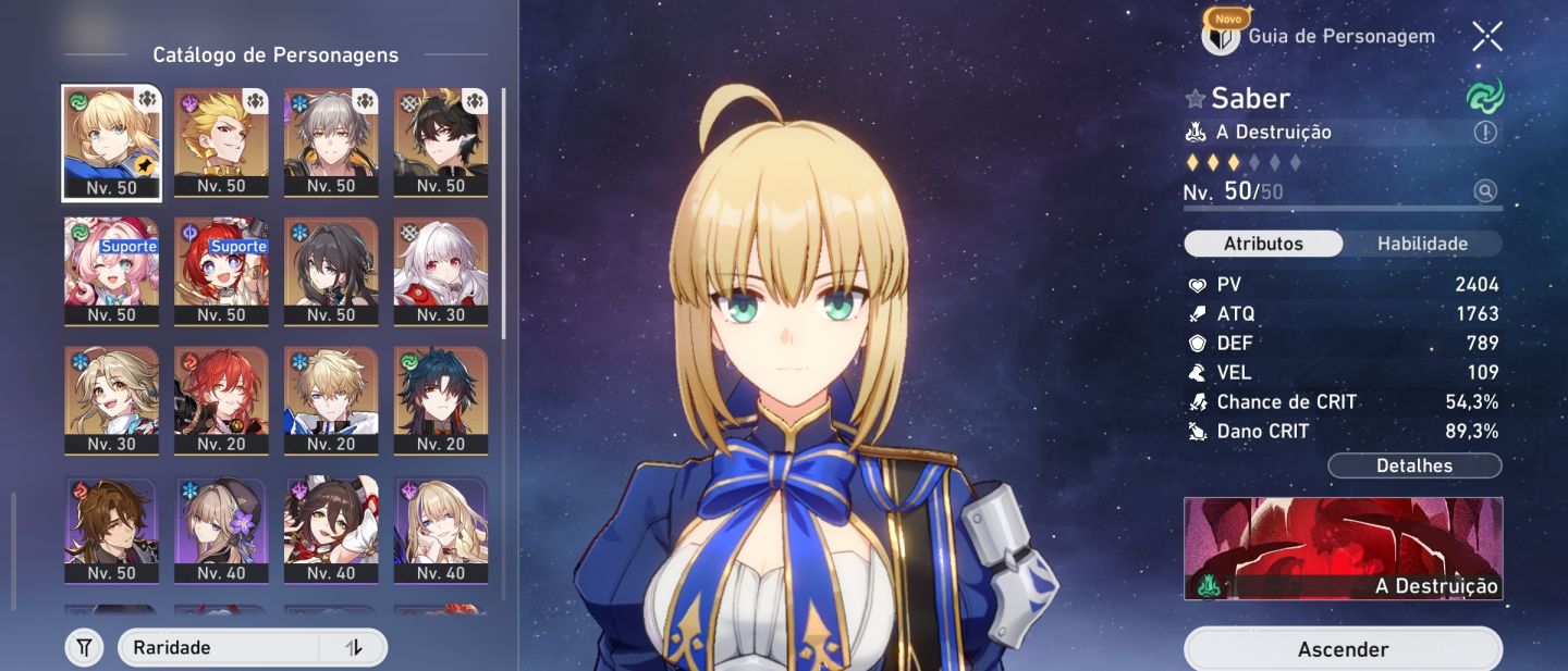 Conta Iniciante (35) - Saber + Gilgamesh + Dan Heng PT e mais! | Pity Garantido