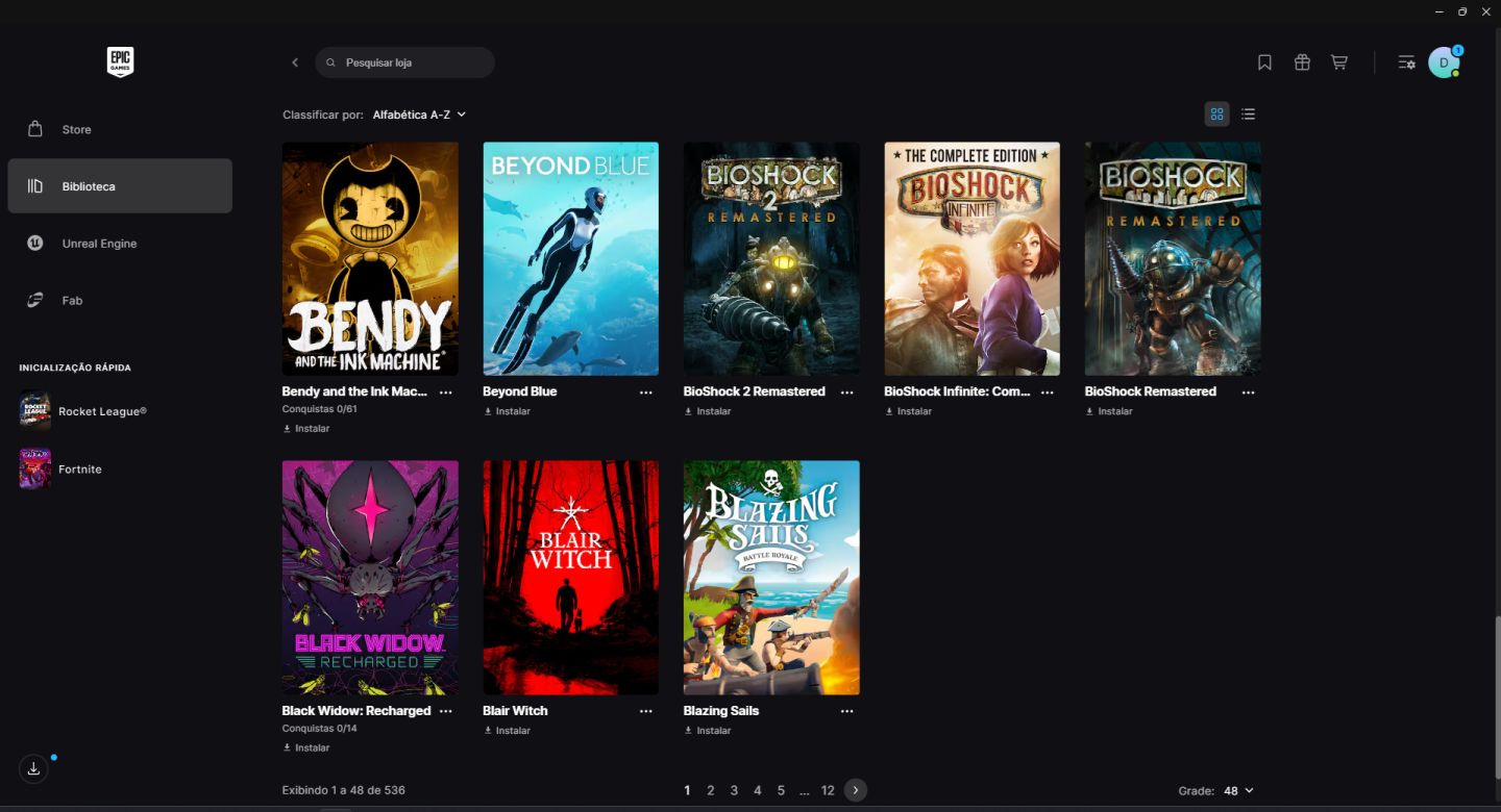 CONTA EPIC GAMES BIBLIOTECA GIGANTE, FORTNITE, ROCKET LEAGUE
