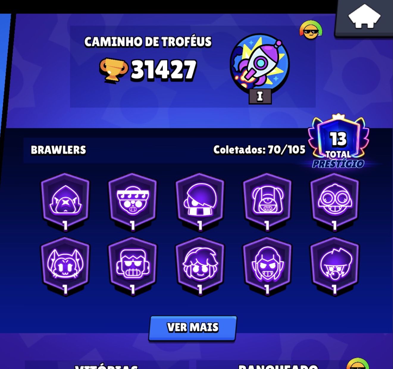 Conta Brawl Stars 71 Brawlers + Várias Skins