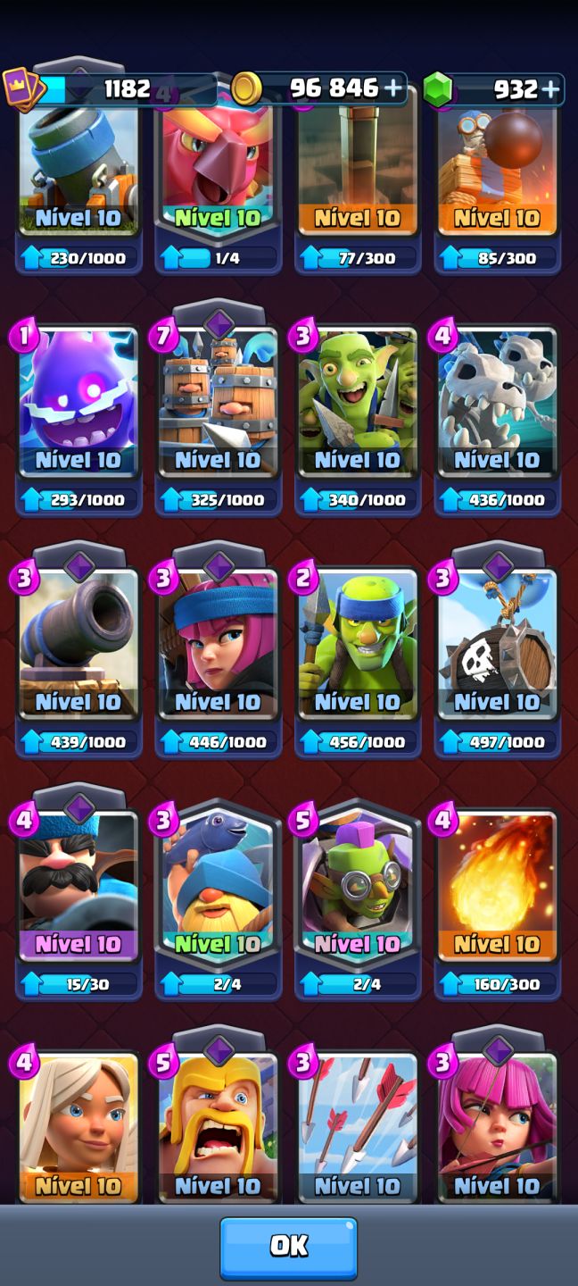 Conta Clash Royale (5596 troféus/arena 16)