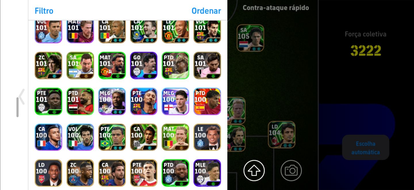 Conta efootball 3222 de força com Ronald koeman 107 e Luiz Suárez blitz