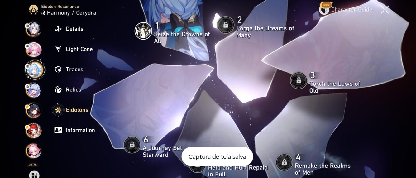 Conta c/ 33 personagens t5 + vários eidolons, Pet Exclusivo, +15 Cone de Luz e +