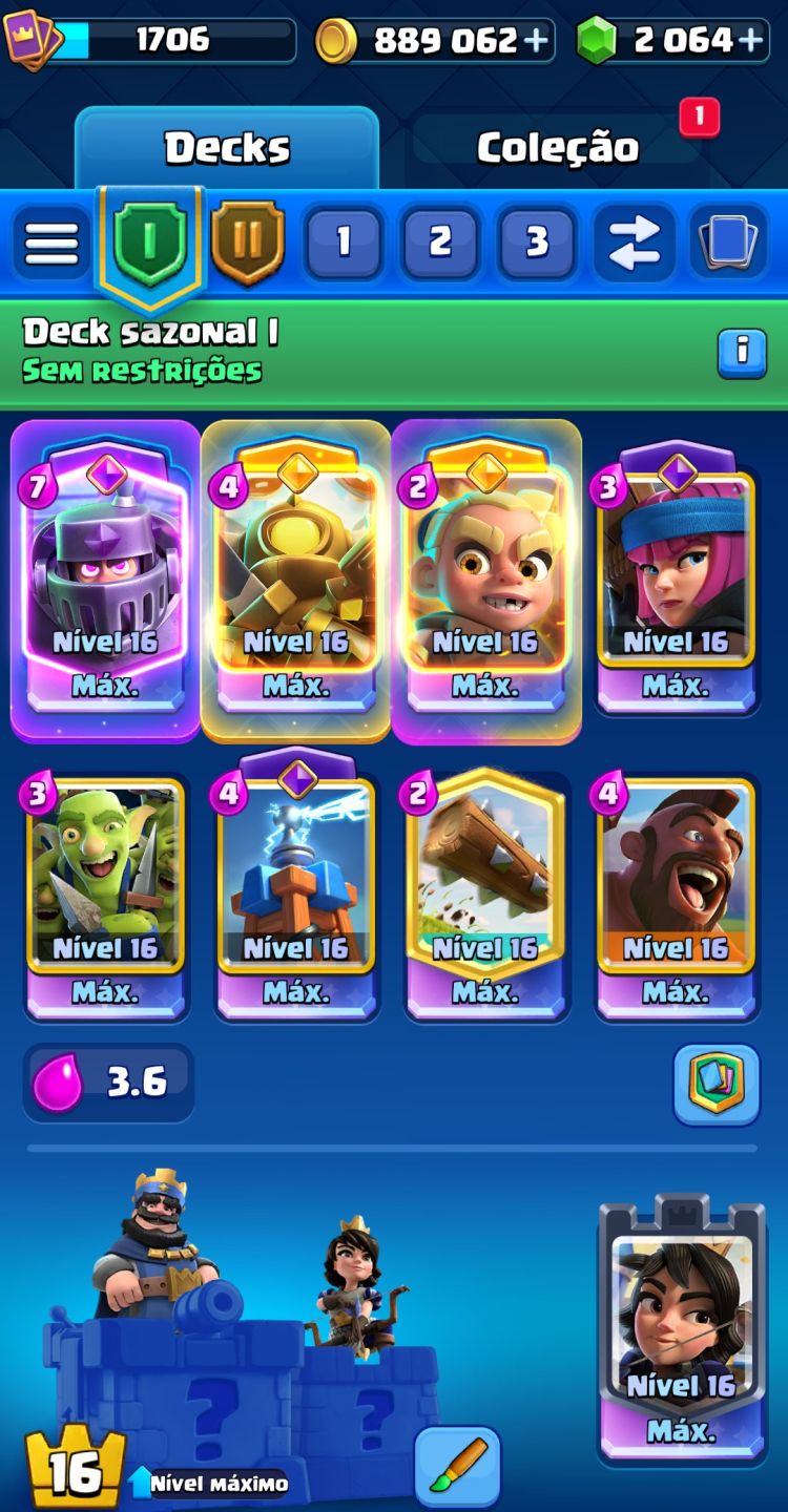 CONTA CLASH ROYALE GEMADA - ARENA SAZONAL 1