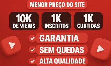 Inscritos Youtube, Curtidas e Views - Melhor preço! Entrega rápida!