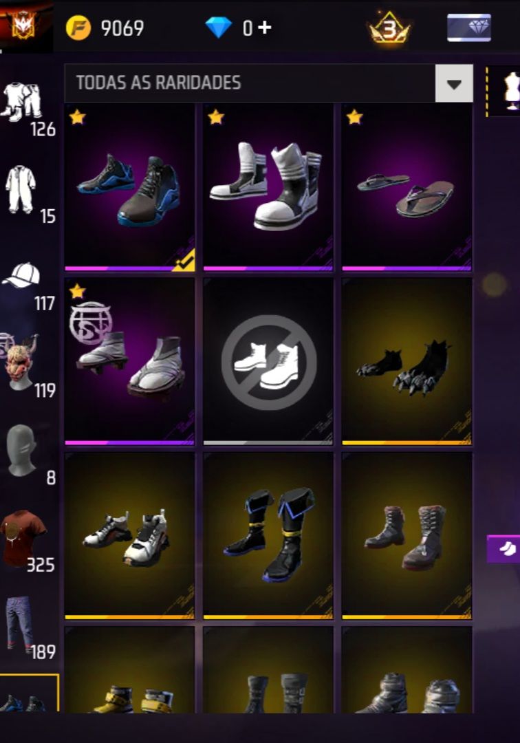 CONTA FREE FIRE 14 PASSES ANTIGOS