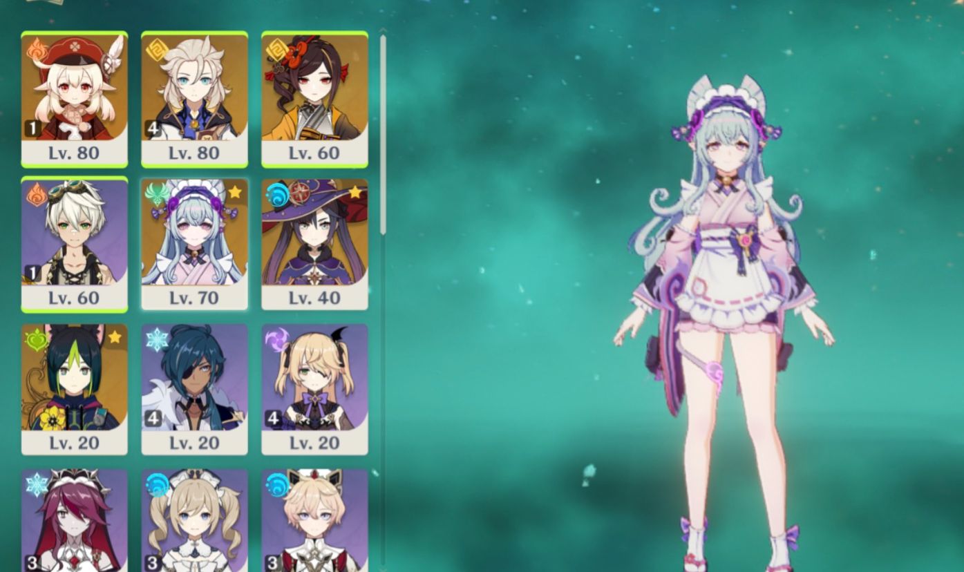 Conta com albedo c4, klee c1 e chiori(todos podem ter 1 constelacao a mais)