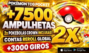 [MAIS VENDIDO] CONTAS REROLL 2X POKEBOLAS CROWN +7500 AMPULHETAS +3000 GIROS