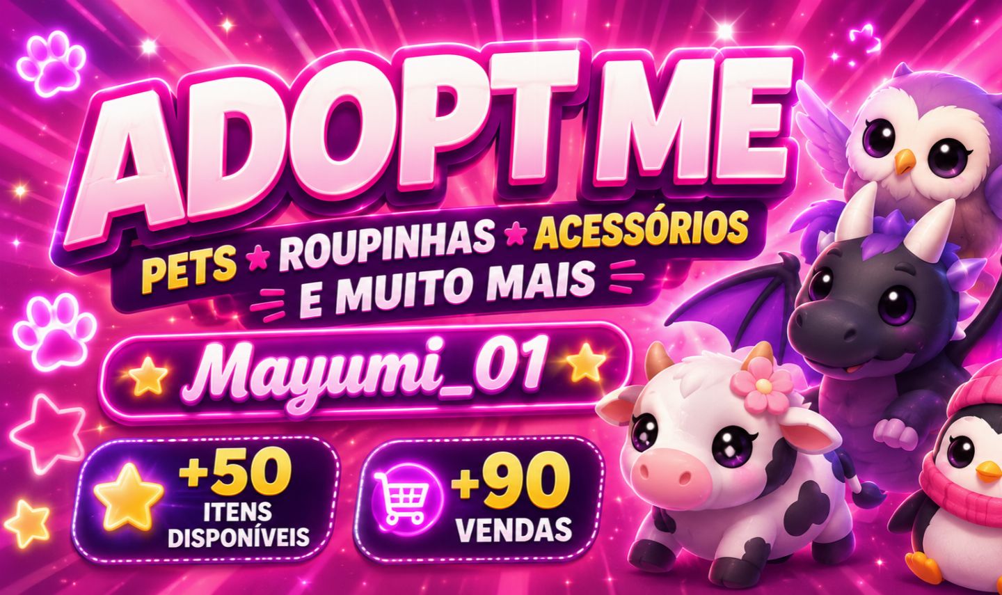 ADOPT ME | PETS, ROUPINHAS, VEÍCULOS, OVOS, GIFTS E ACESSÓRIOS | ENTREGA RÁPIDA