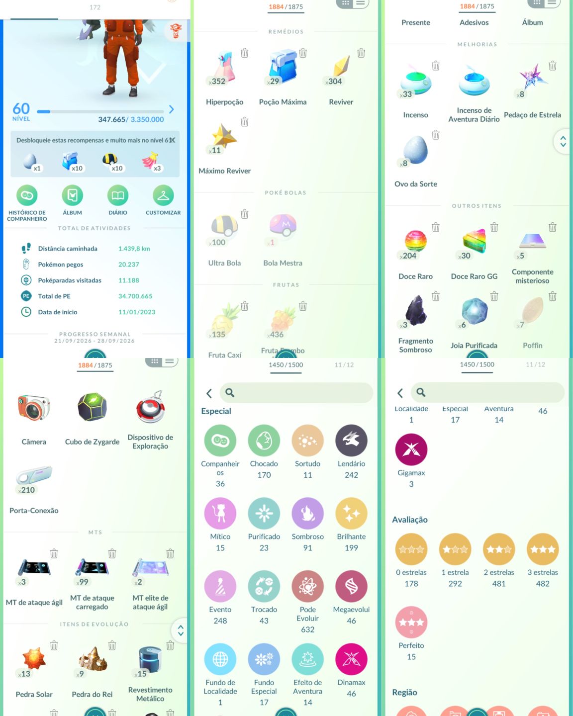 CONTA POKÉMON GO PREMIUM | Mewtwo Armadura - Primou - Rayquaza Mega