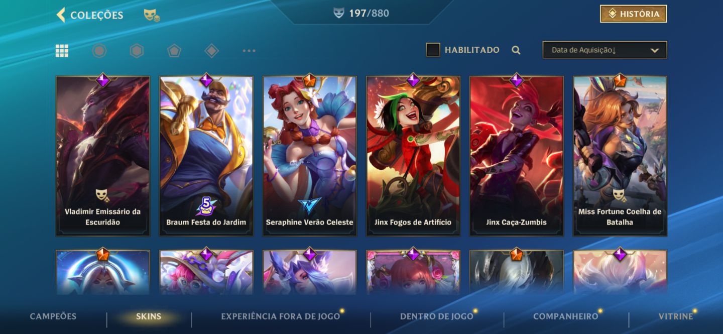 Conta wild rift focada em sup/mid