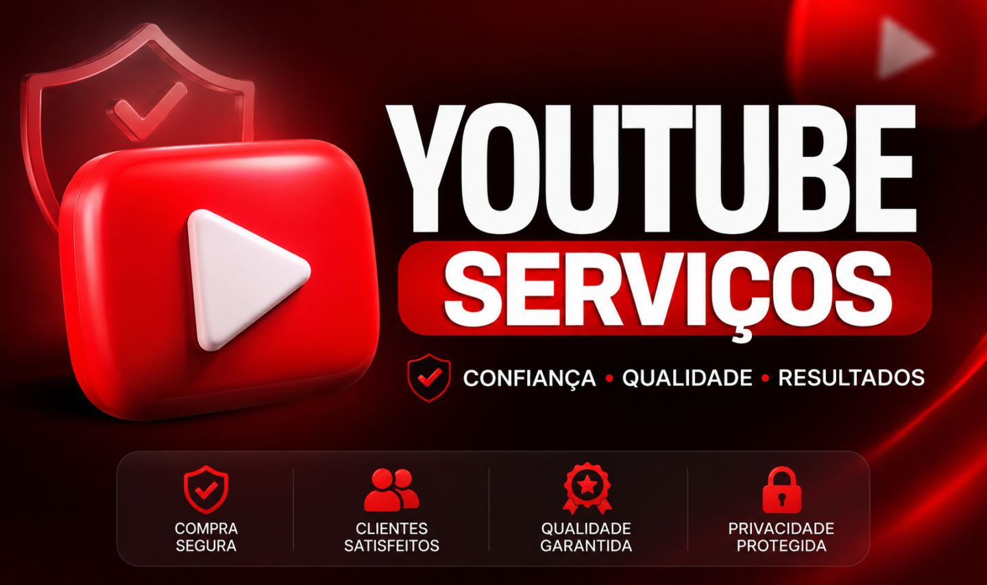 Youtube Serviços | Inscritos, Curtidas, Visualizações | Menor Preço