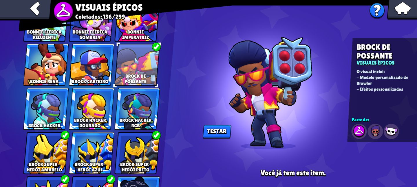 Conta de brawl stars com skins raras e muito conteúdo! (promo)