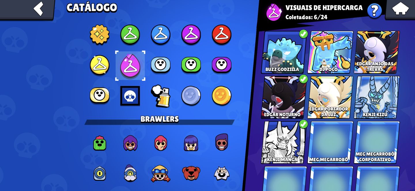 CONTA BRAWL STARS INSANA | 105/107 BRAWLERS|SKINS LENDÁRIAS/MÍTICAS HIPERCARGAS