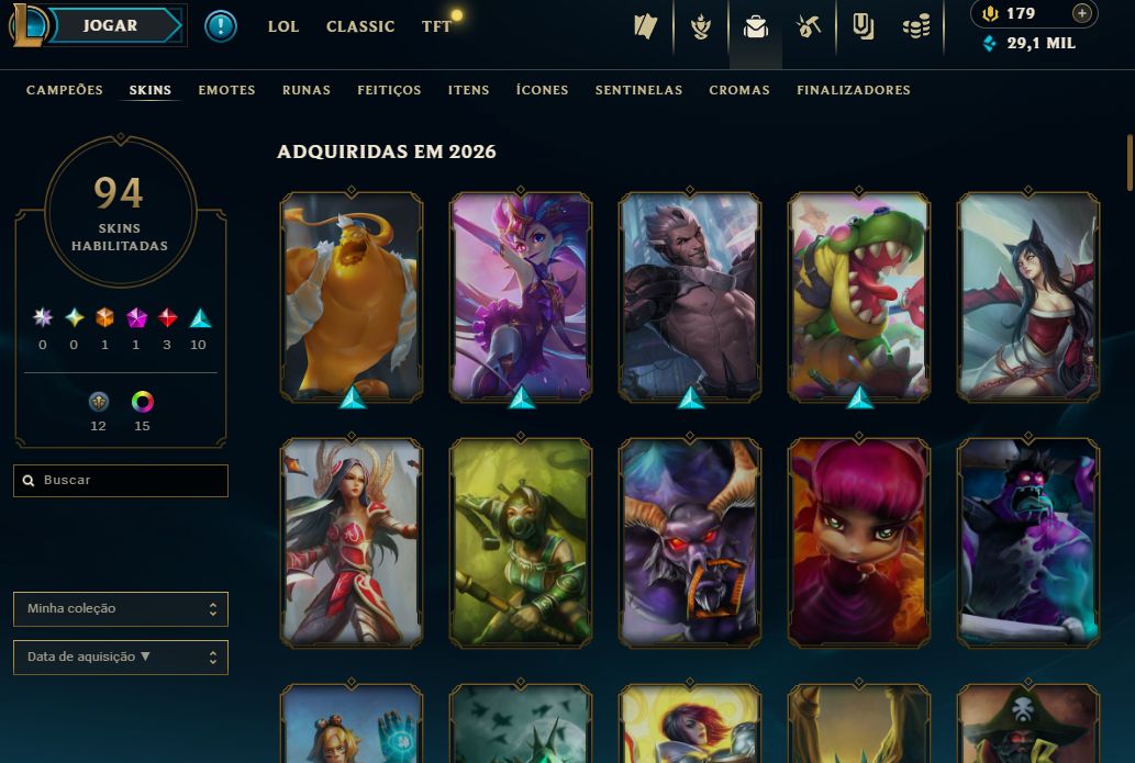 [Entrega Automática] Lol Prata, 94 Skins, Skins Ultimate, Mítica e Lendárias