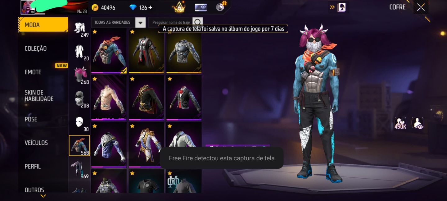 CONTA ANTIGA COM MANDELA XM8 ATT 2 DANO + UMP ROXA