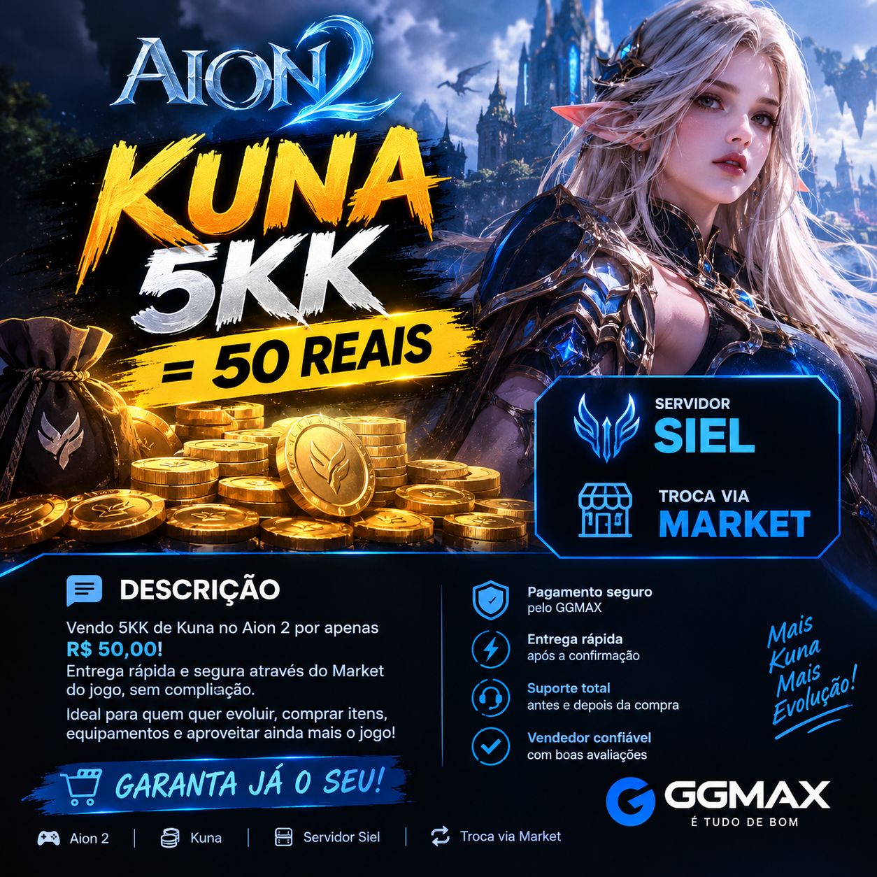 AION 2 SIEL 5 KK KINAH 50 R$
