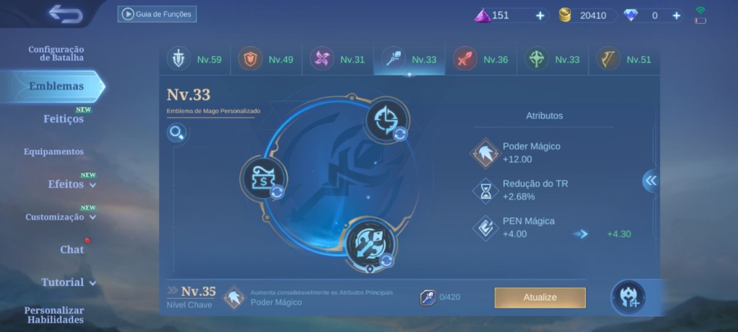 CONTA HONRA MÍTICA - MOBILE LEGENDS (+20K BP)