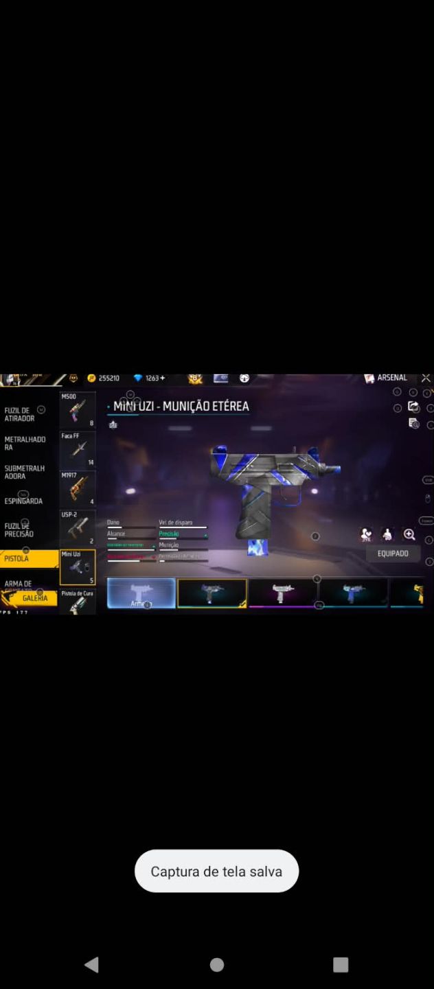Conta freefire ump atributada de dano e xm8 de dano