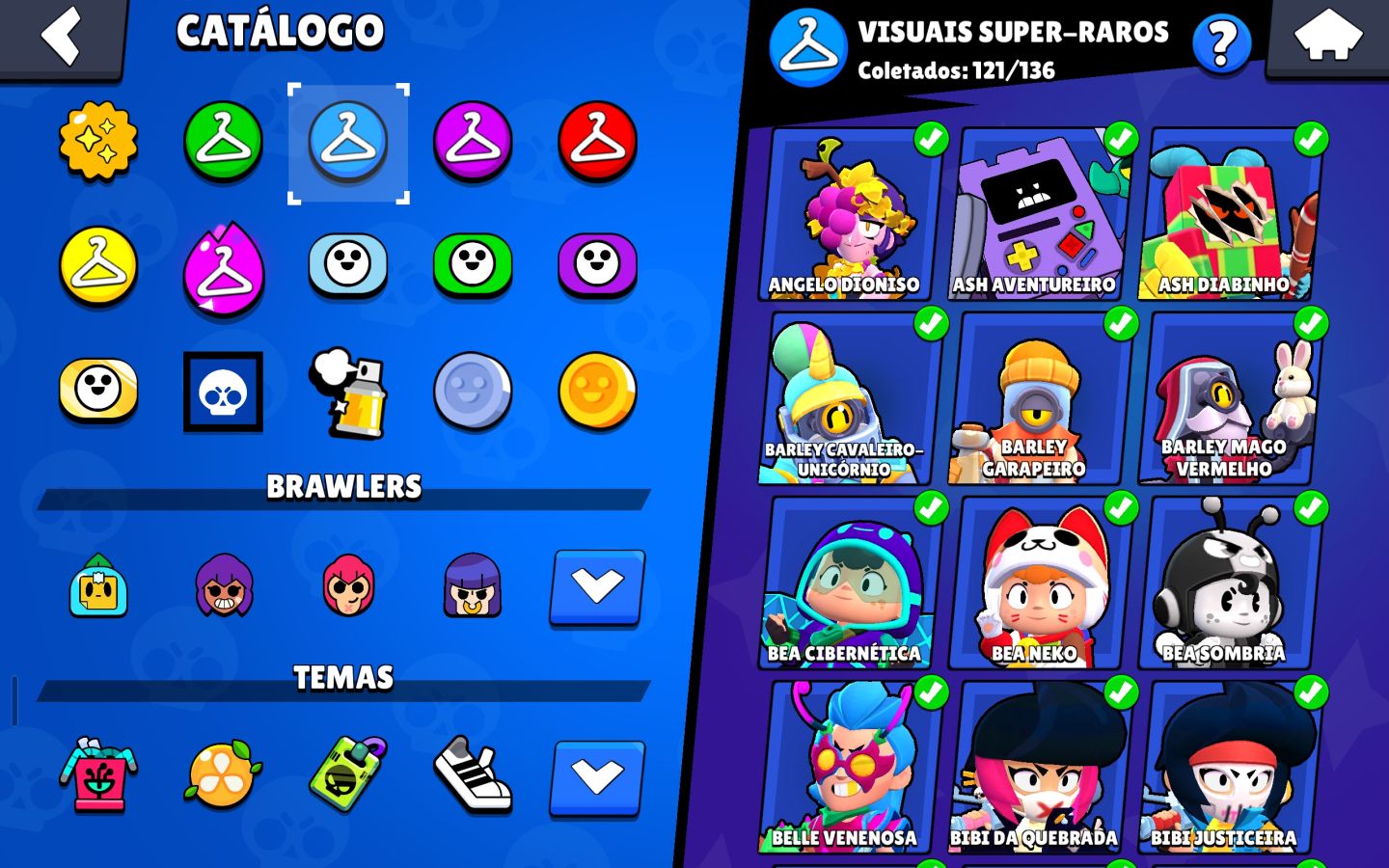 Conta full brawl stars, 6 mestres, +100k troféu, 5 skin ouro, shelly estelar