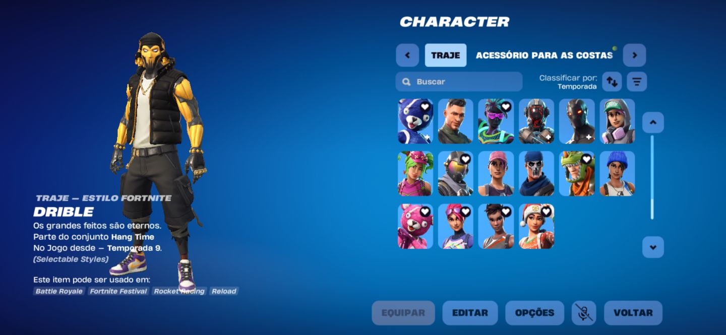 Conta fortnite com 118 skin e tendo skins raras desde a primeira temporada