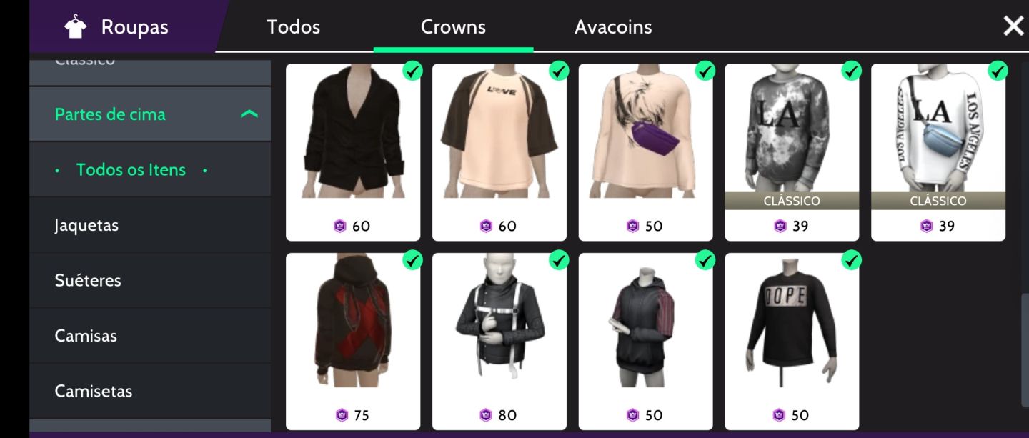 Conta avakin life masculina