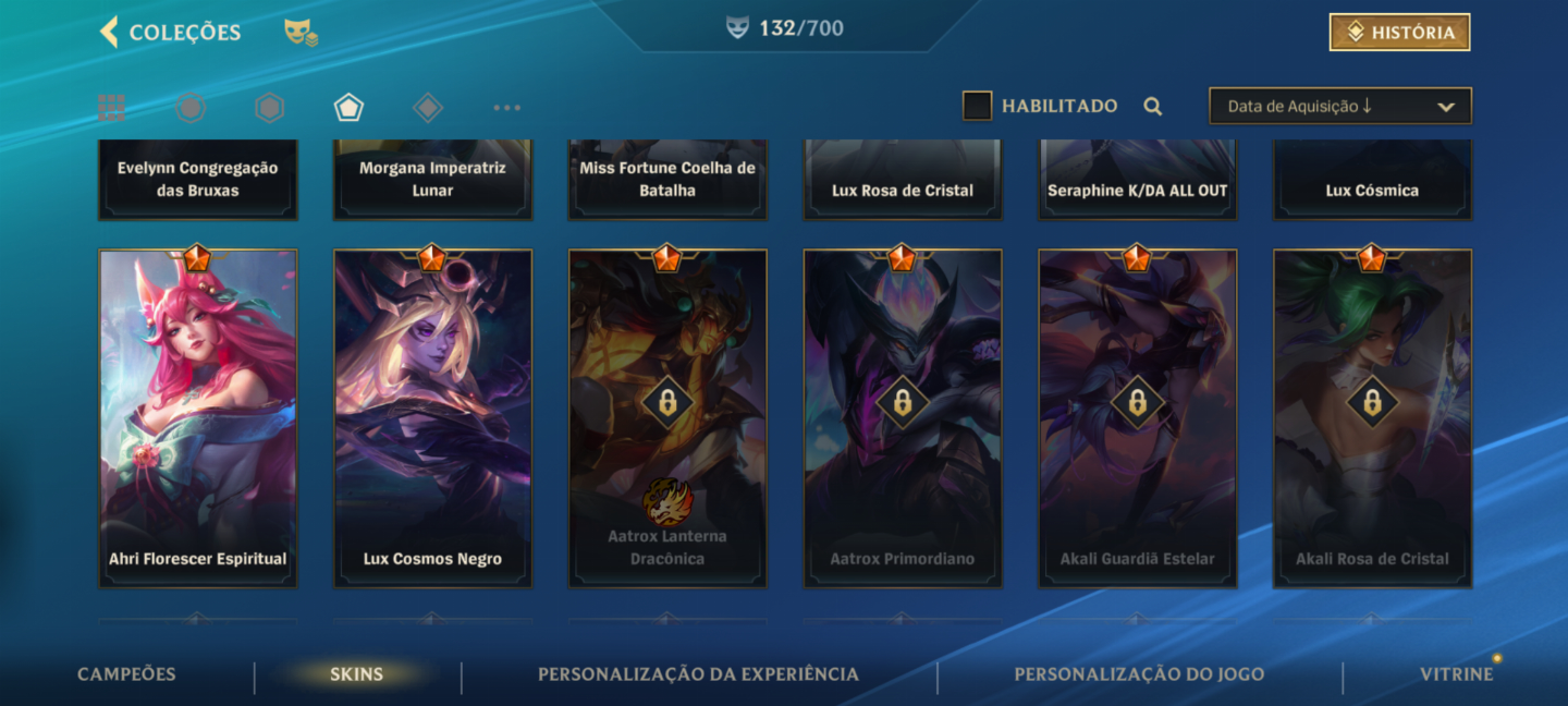 CONTA DE LOL COM GWEN ROSA DE CRISTAL PRESTÍGIO