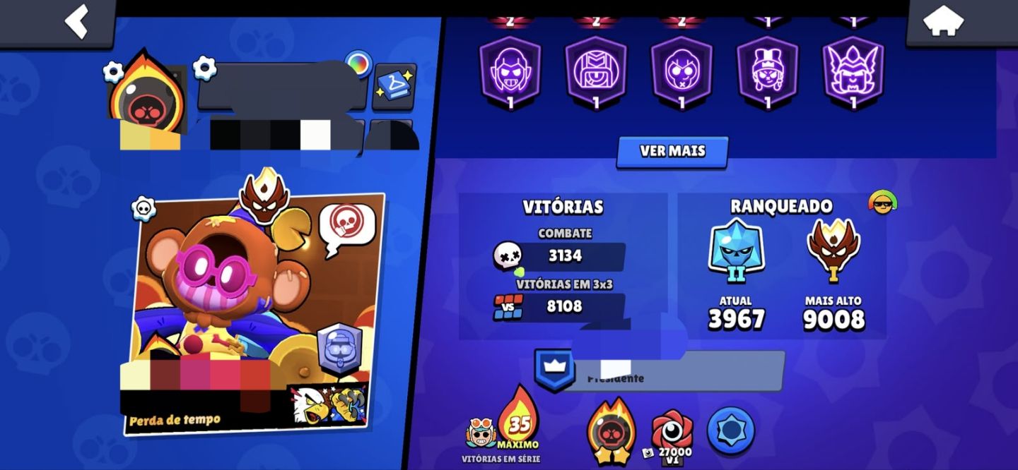 Conta de Brawl Stars Quase Full, Já Pegou Mestre.