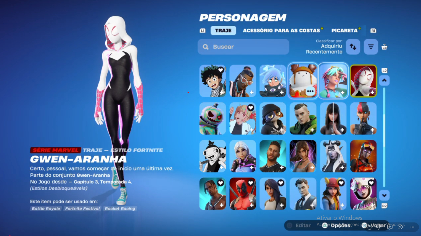 Conta Fortnite + Salve o Mundo OG (com Travis, Neymar e etc...) + 1.400 Vbucks