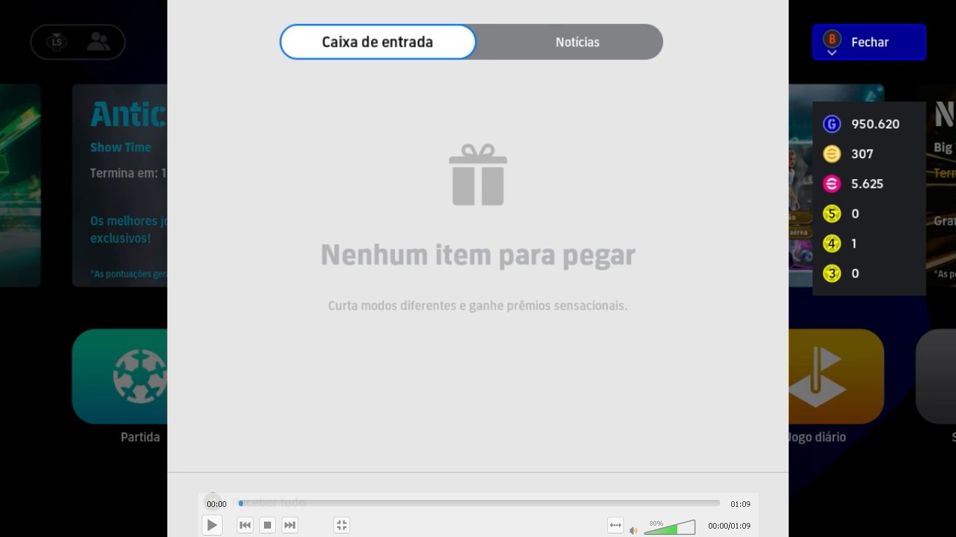 Conta Efootball Xbox/PC com jogadores como Messi, Cruyff, Kaka, Zico e Neymar