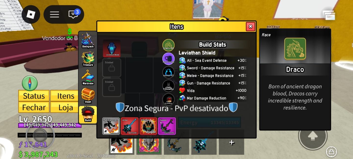 CONTA SUPER RARA COM DRAGON PERM