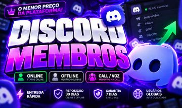 DISCORD MEMBROS REAIS | ONLINE E OFFLINE | ENTREGA RÁPIDA | MENOR PREÇO