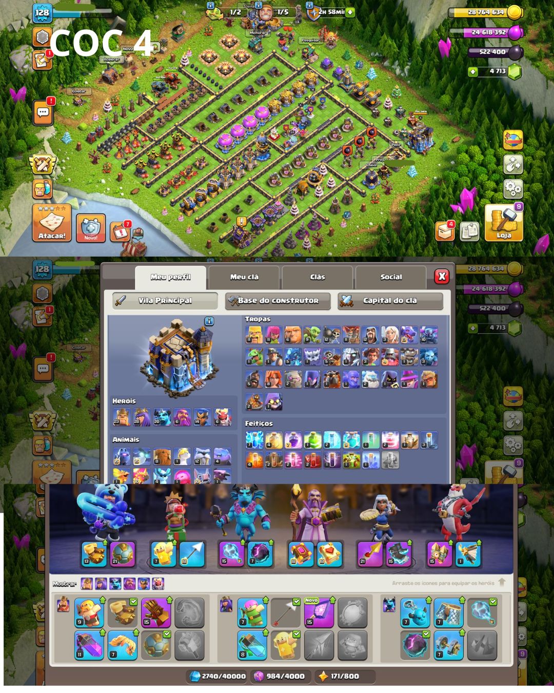 (PROMOÇÃO) CONTAS CLASH OF CLANS CV 9, 10, 12, 13, 15, 16, 17, 18